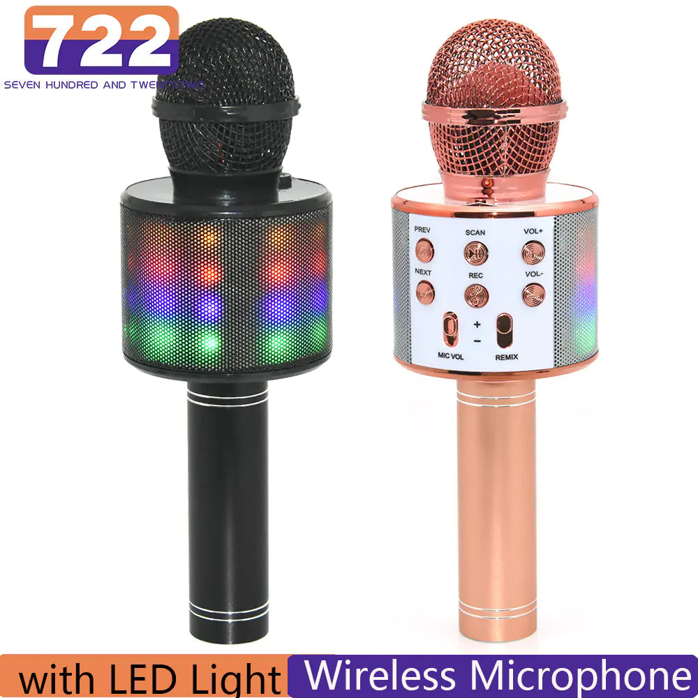 R and B Party™ Wireless Bluetooth Karaoke Microphone with LED Light